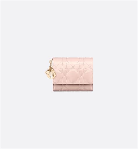 Lady Dior Lotus Wallet Powder Pink Patent Cannage Calfskin